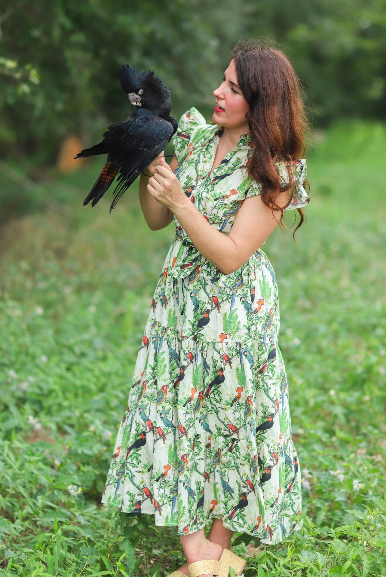 Elizabeth Dress Palm of Parrots- Pre Order