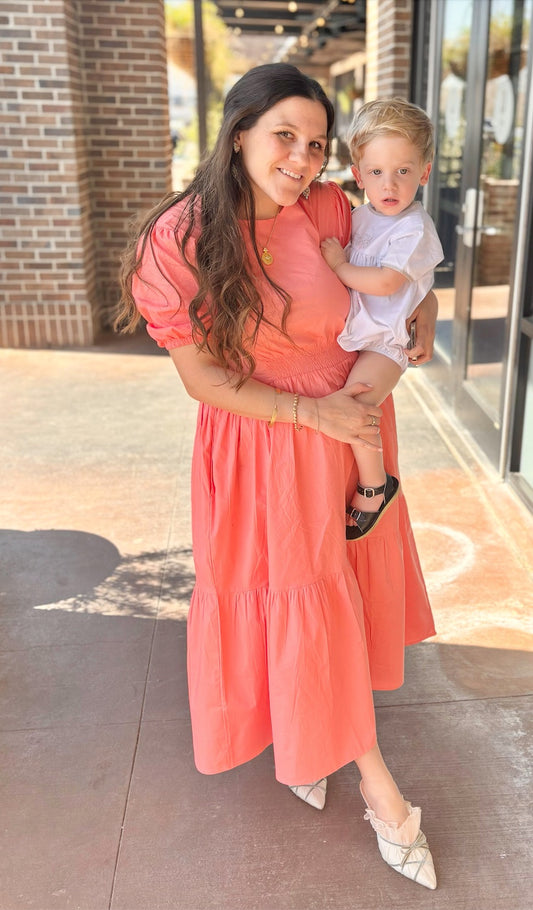 Piper Dress in Coral